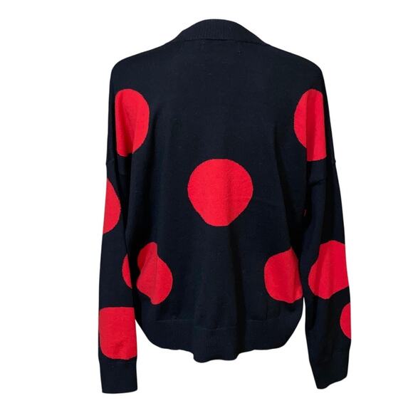 Philosophy Large Polka Dot Crew Neck Long Sleeve Sweater Size Medium Romantic - Picture 3 of 9